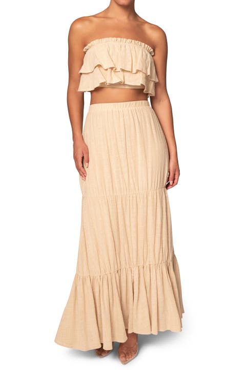By the Sea Strapless Crop Top & Maxi Skirt Set