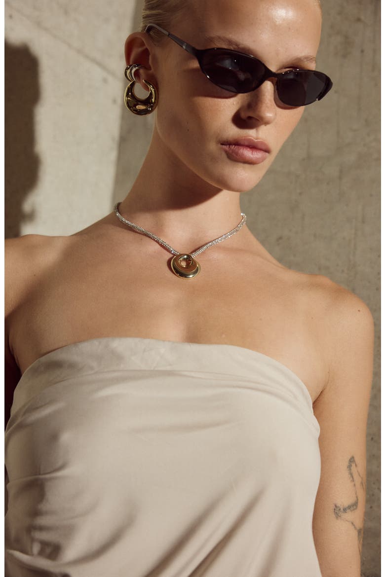 The Mercury Disc Pendant Necklace, Alternate, color, GOLD