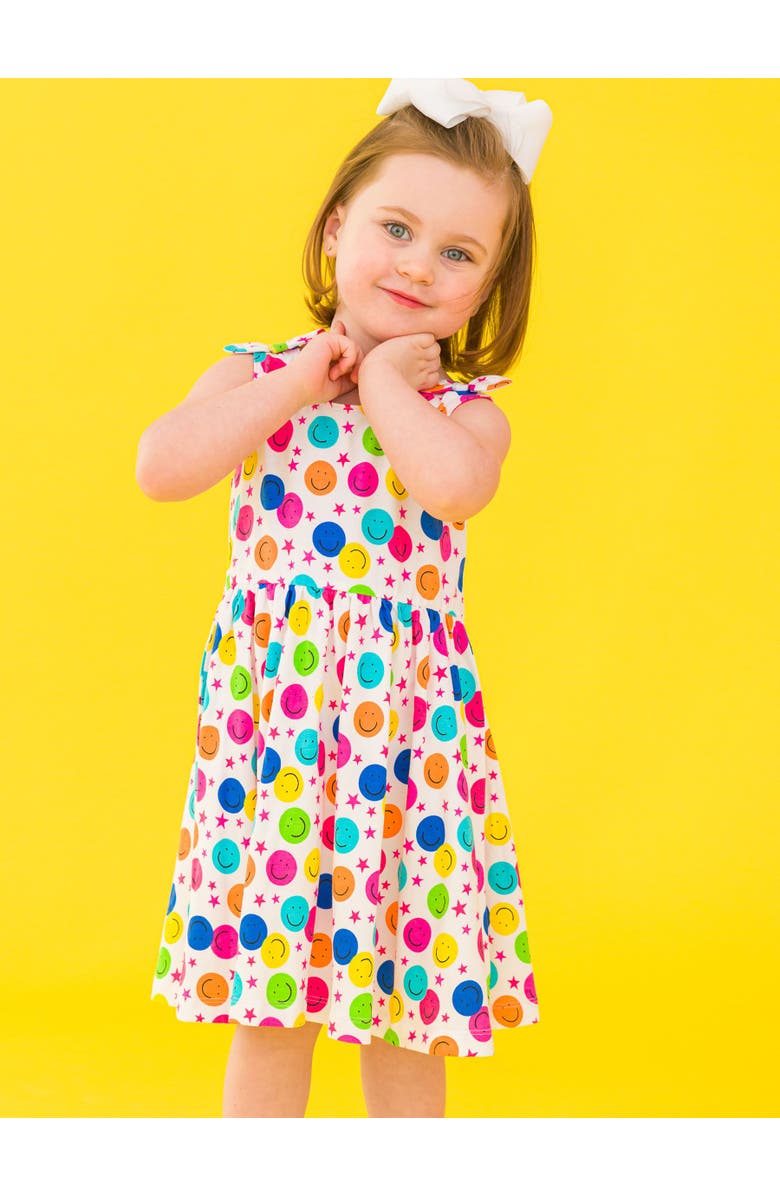 RuffleButts Baby Girls Tie Shoulder Twirl Dress, Alternate, color, 