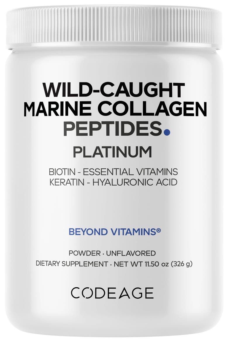 Platinum Marine Collagen Protein + Vitamins & Biotin Powder, Main, color, White