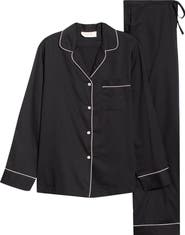 Papinelle Zoe Contrast Piping Cotton Sateen Pajamas