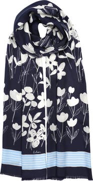 Echo Scribble Floral Silk Oblong
