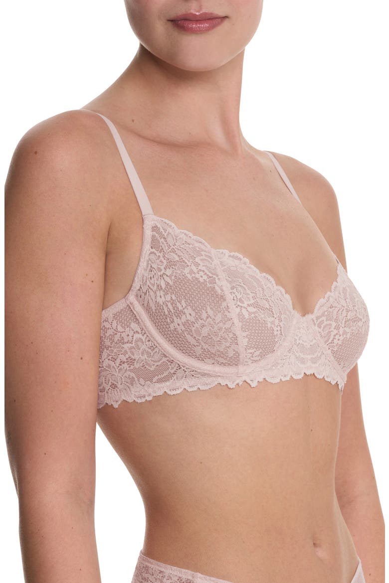 Heavenly Lace Convertible Balconette Bra, Alternate, color, IVORY ROSE