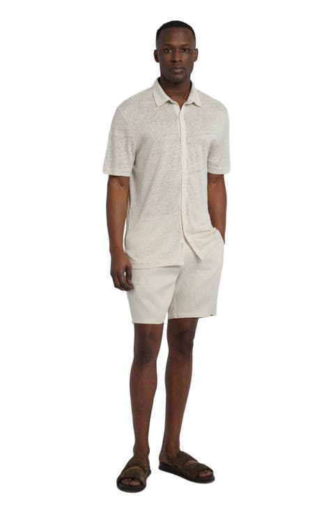 Linen Fixed-Waist Short