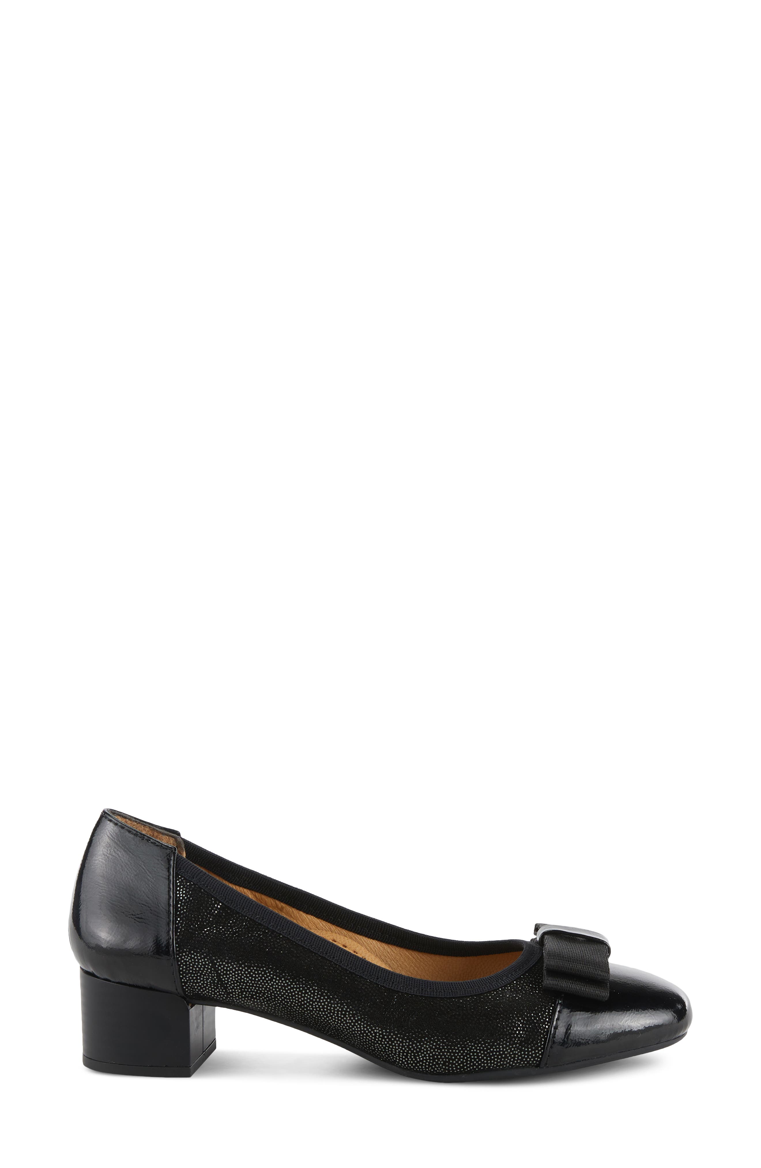 Spring Step Paulette Bow Pump, Alternate, color, Black Patent