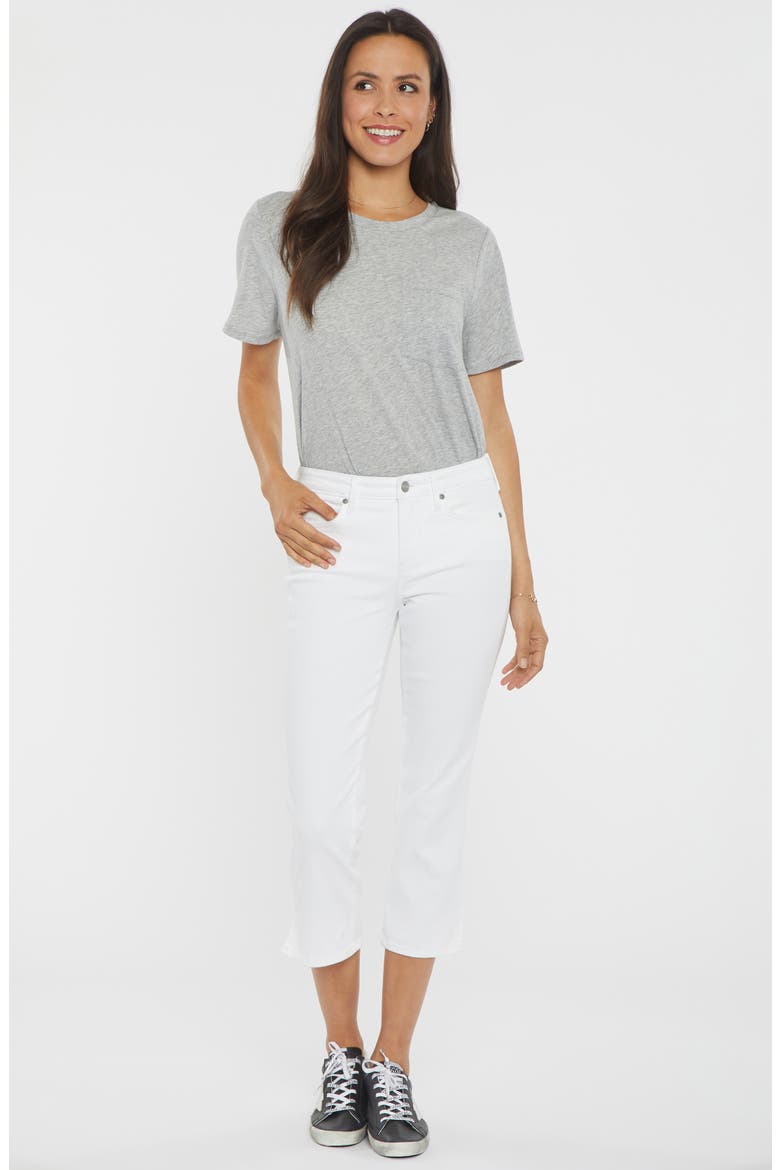 Chloe Side Slit Crop Jeans, Alternate, color, OPTIC WHITE