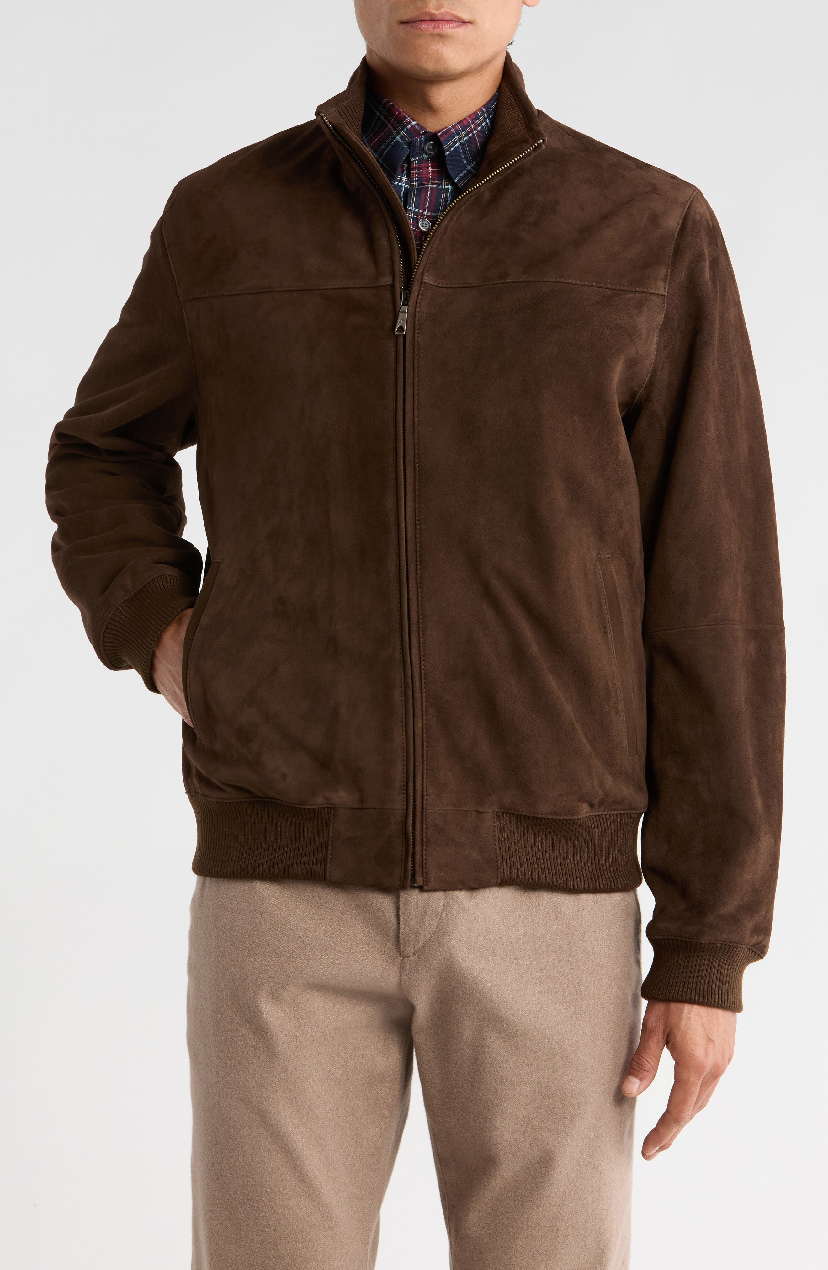 Brooks Brothers Suede Zip Up Jacket