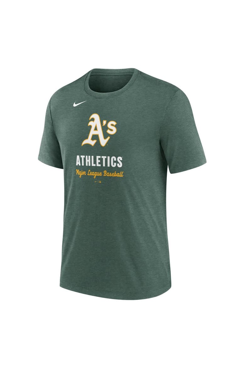 Men's Nike Heather Green Athletics Logo Tri-Blend T-Shirt, Alternate, color, Heather Green