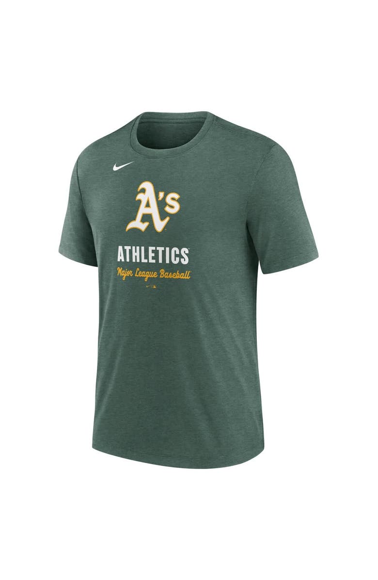Nike Men's Nike Heather Green Athletics Logo Tri-Blend T-Shirt, Alternate, color, Heather Green