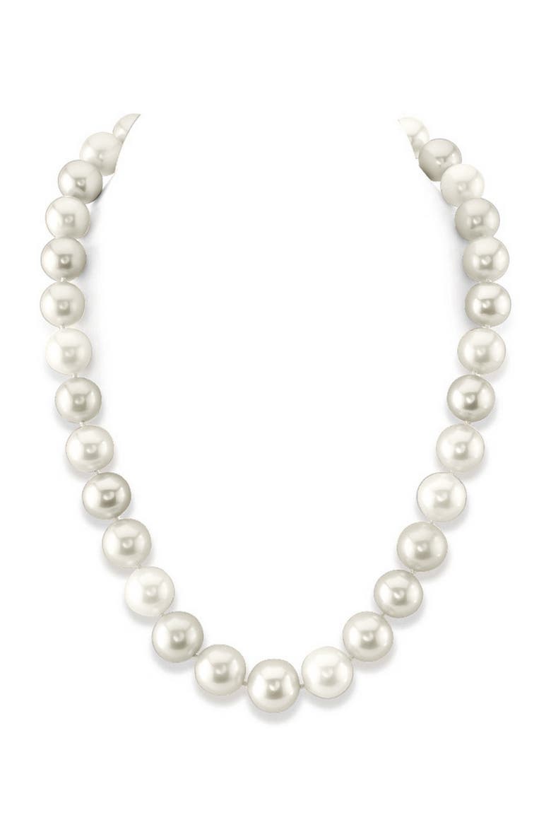 11.5-12.5mm White Freshwater Pearl Necklace - AAA Quality, Alternate, color, White Gold Clasp