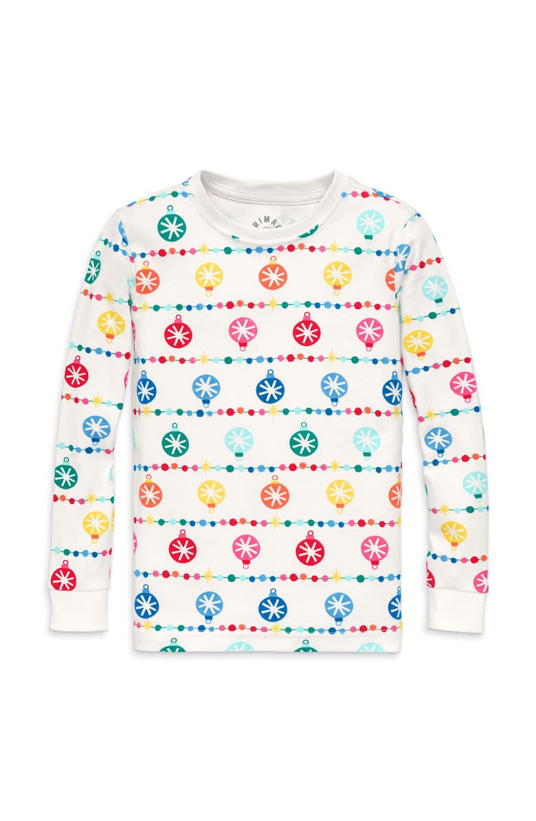Primary Kids Organic Long Sleeve PJ Top In Festive Prints, Main, color, 