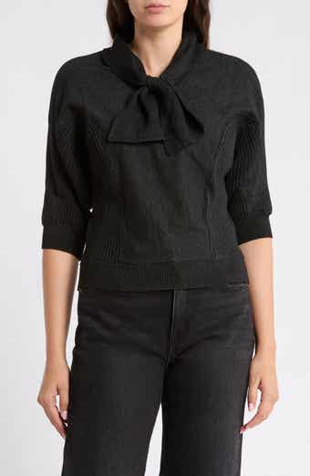 Dolman Tie Neck Sweater