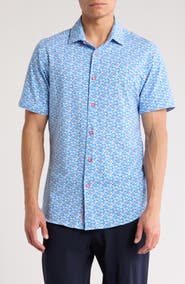 Robert Graham Short Sleeve Stretch Cotton Button-Up Shirt