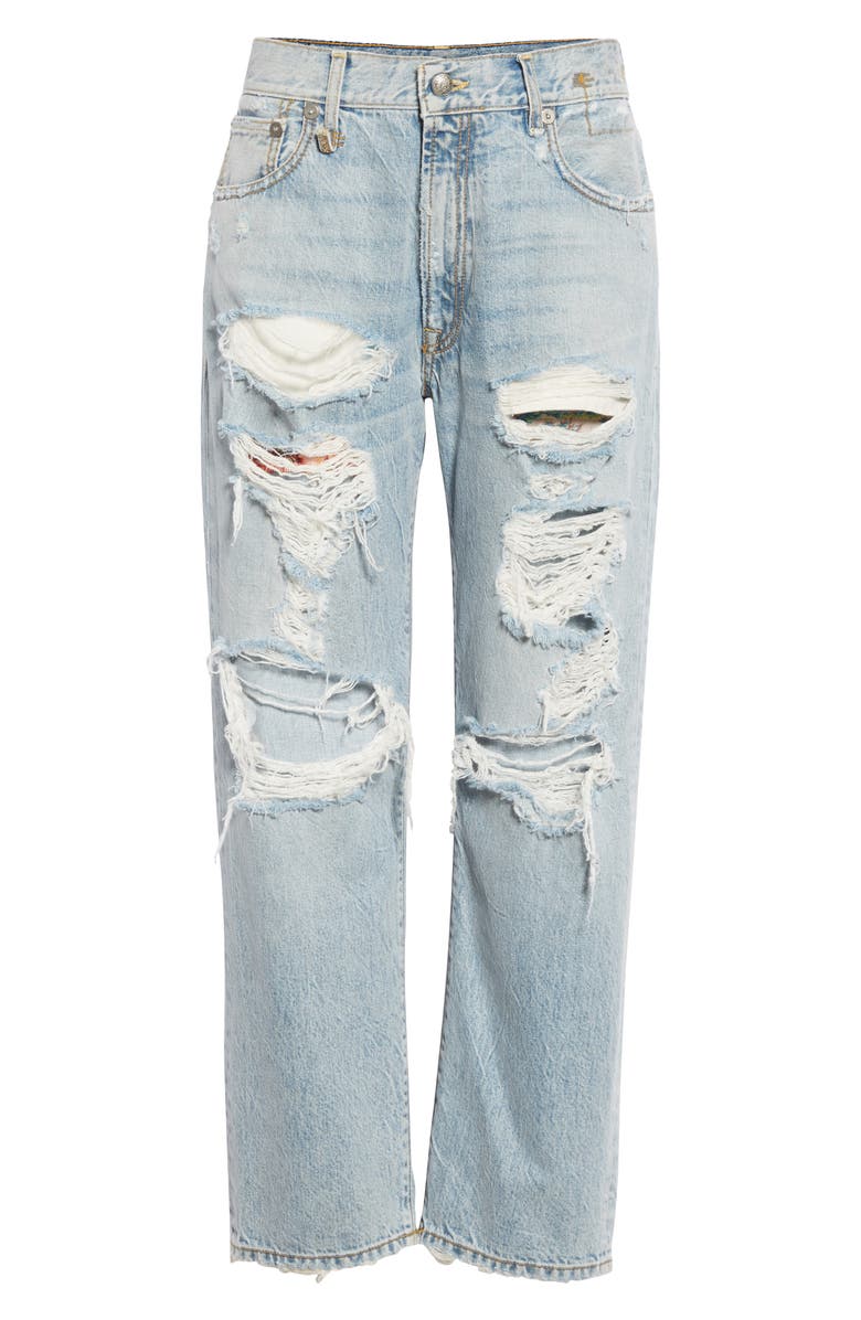 R13 Ripped Boyfriend Jeans, Alternate, color,
