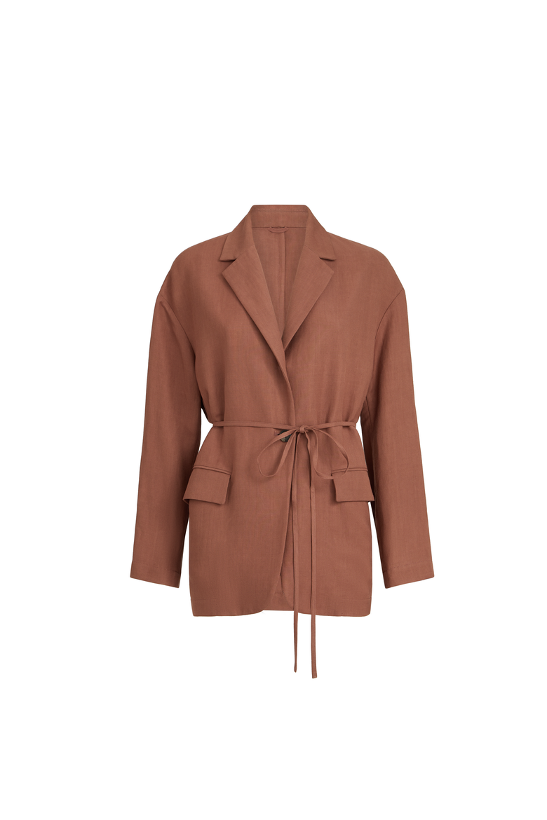 Fluid twill blazer, Alternate, color, Orange