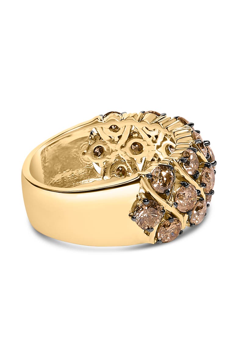 10K Yellow Gold Plated .925 Sterling Silver 3.0 Cttw Champagne Diamond Multi Lattice Band Ring, Alternate, color, Yellow Gold over Silver