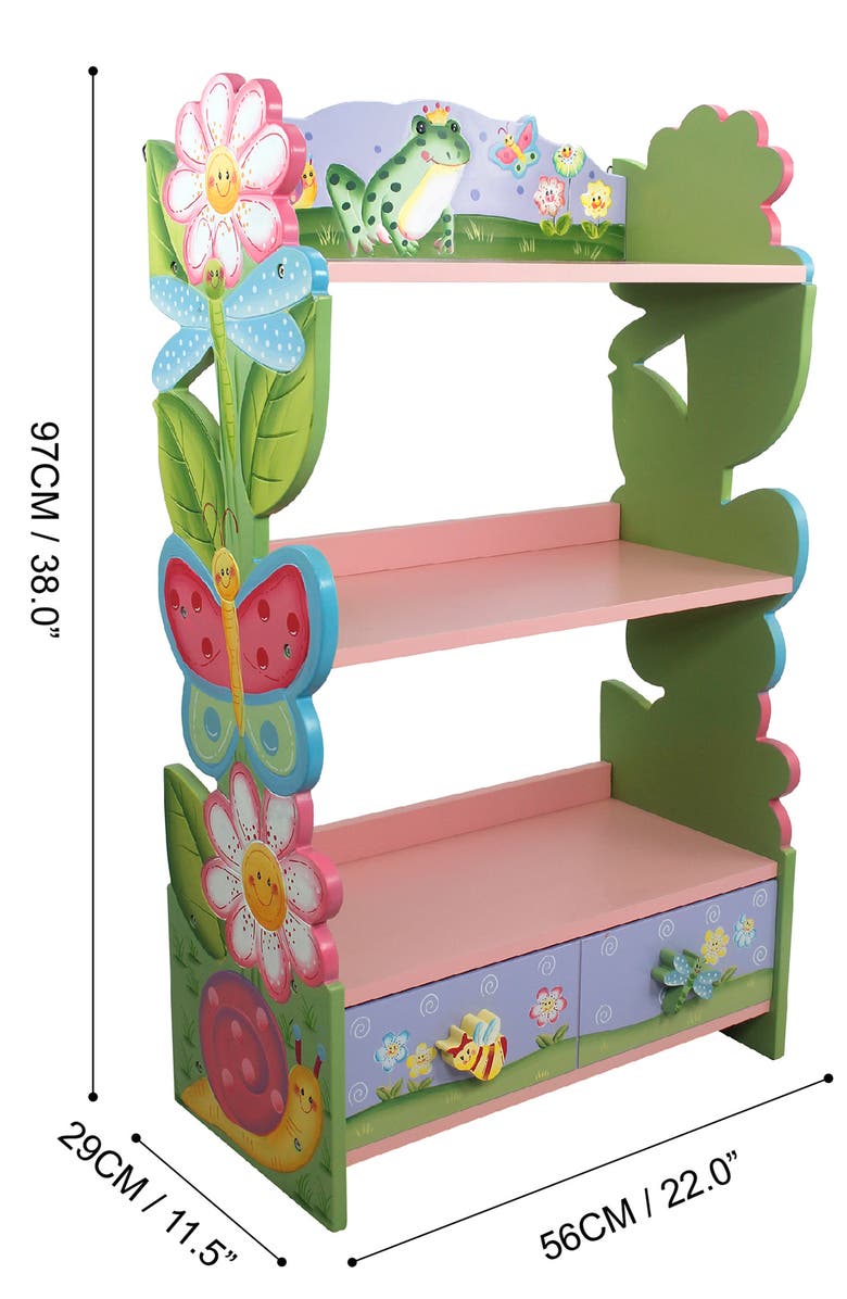 Teamson Kids Fantasy Fields Magic Garden Wood Bookshelf, Alternate, color, 