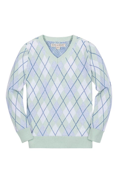 Boys' Organic Fine Gauge V-Neck Sweater, Kids