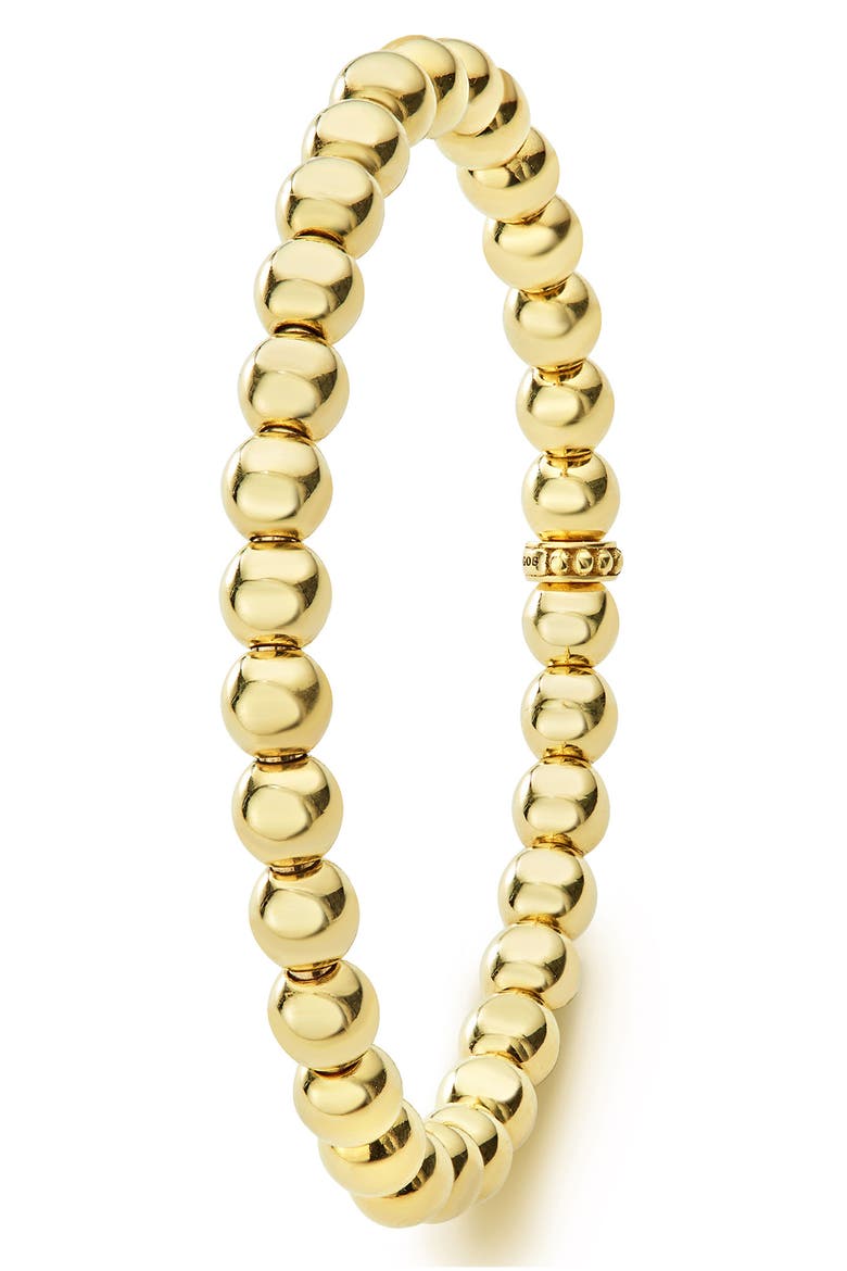 Caviar Gold Ball Stretch Bracelet, Alternate, color, YELLOW GOLD