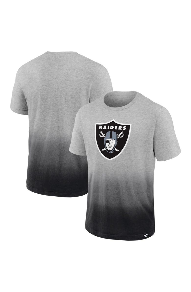 FANATICS Men's Fanatics Branded Heathered Gray/Black Las Vegas Raiders Team Ombre T-Shirt, Main, color,