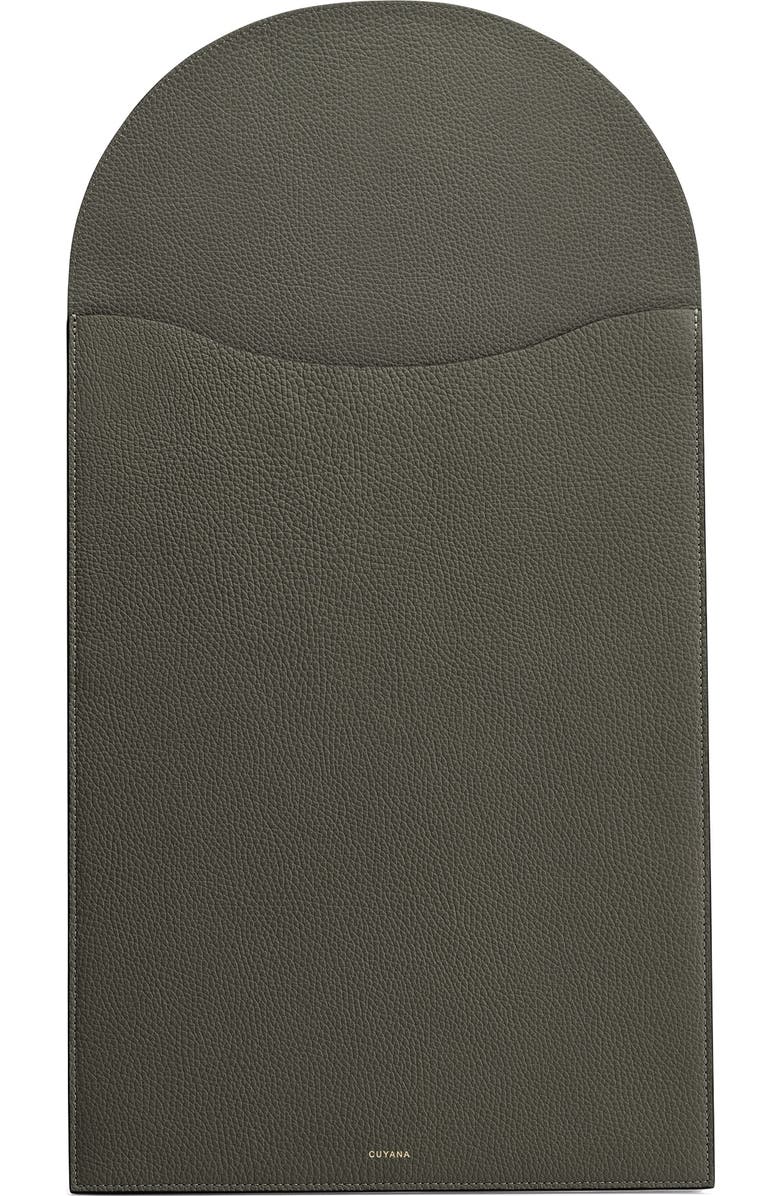 Cuyana Convertible Leather Laptop Sleeve 15-16-inch, Main, color, Dark Olive