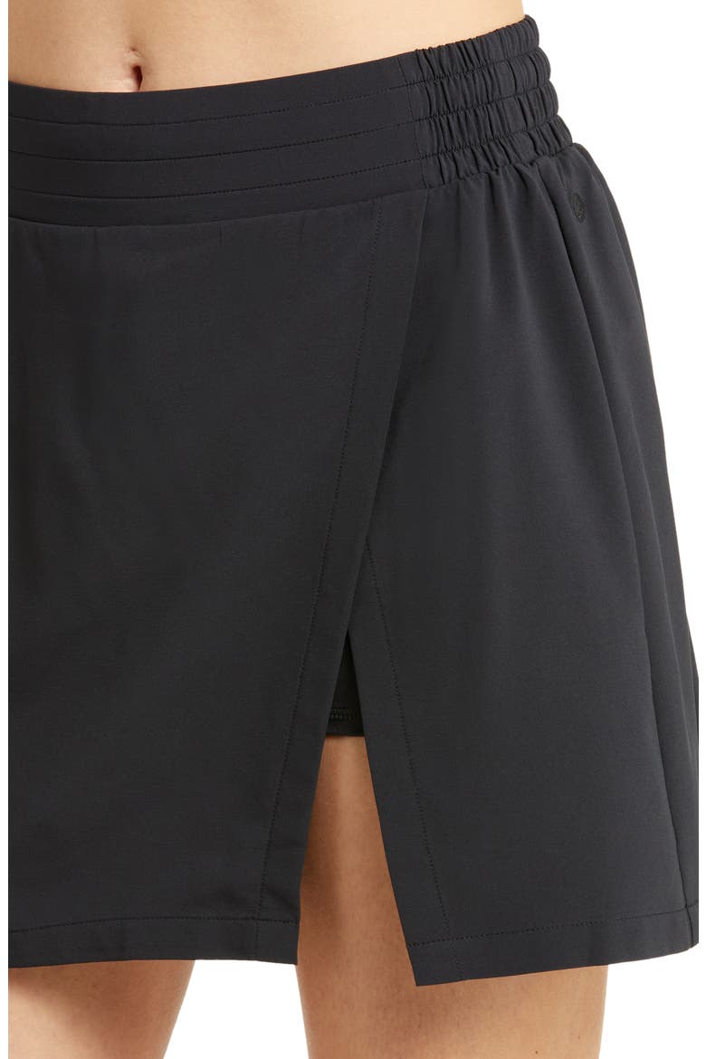 Getaway Wrap Pocket Skort, Alternate, color, BLACK