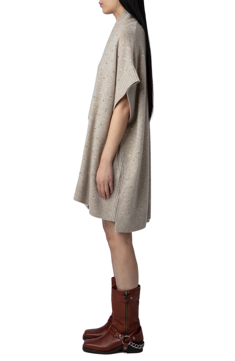 Zadig & Voltaire Indiany Studded Cashmere Cardigan, Alternate, color, 