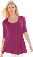 Jessica London Stretch Cotton Peplum Tunic
