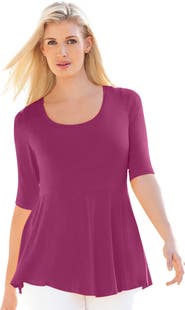 Jessica London Stretch Cotton Peplum Tunic