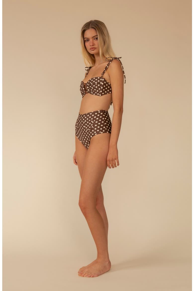 Vivian Tori Polka Dot Pleated BIkini Top, Alternate, color, VIVIAN