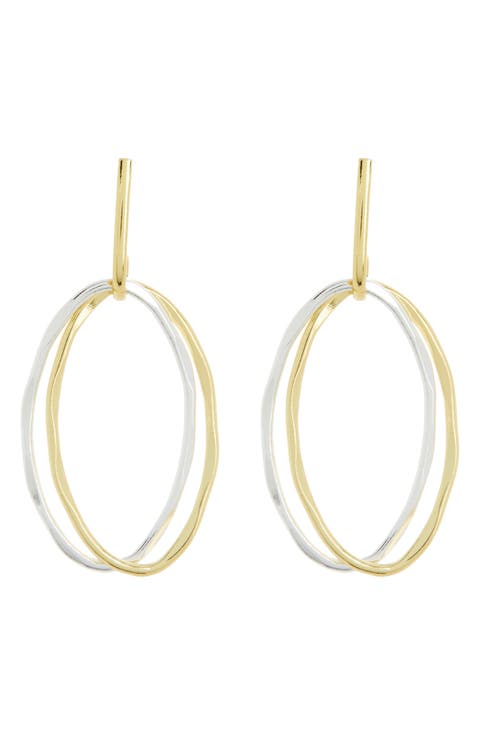Two-Tone Frontal Hoop Earrings