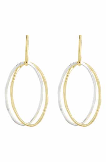 Two-Tone Frontal Hoop Earrings