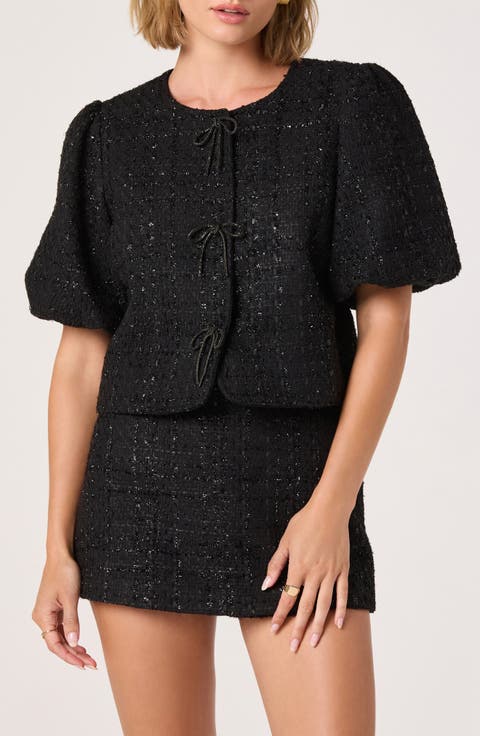 Puff Sleeve Tweed Jacket