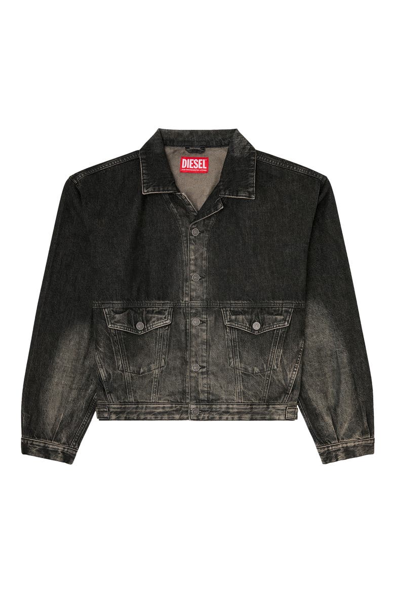 Morghi Denim Trucker Jacket, Alternate, color, BLACK/DENIM