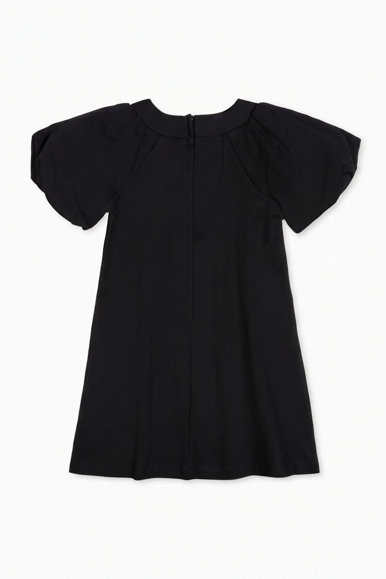 Kids' Bubble Sleeve Ponte Dress, Alternate, color, Black