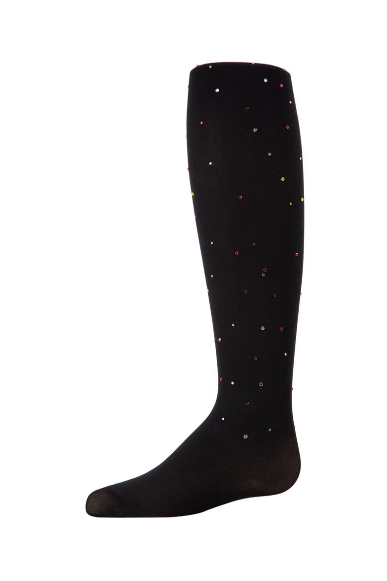 Multicolor Gemstone Opaque Nylon Tights, Main, color, Black