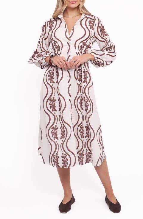 Lira Long Sleeve Midi Shirtdress