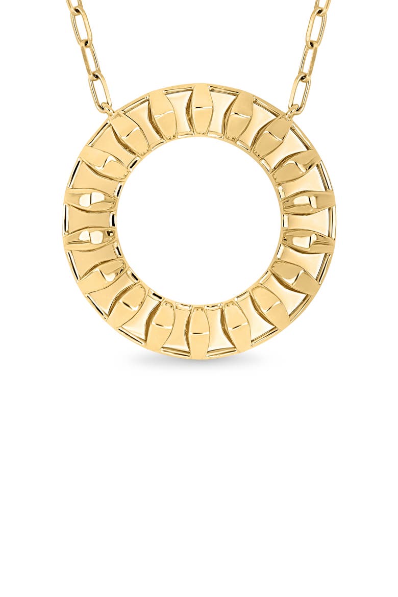 14K Gold Caged Open Circle Pendant Necklace, Alternate, color, 14K YELLOW GOLD