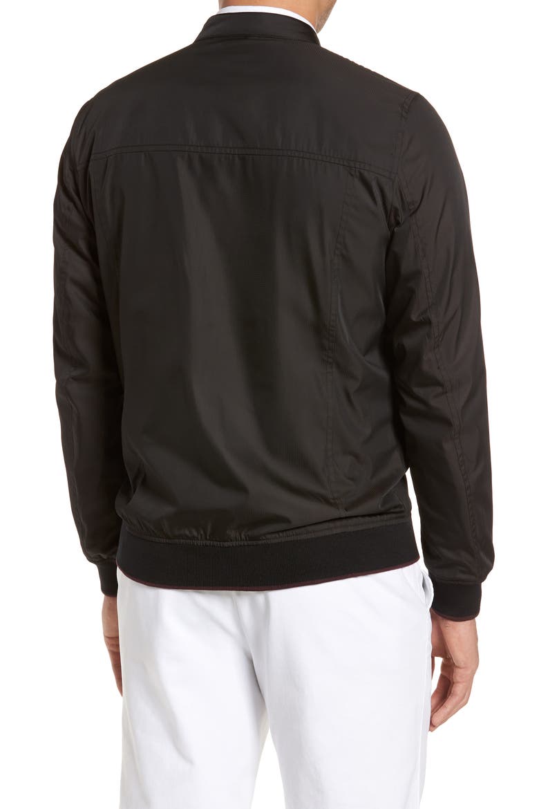 Calgar Nylon Bomber Jacket, Alternate, color, BLACK