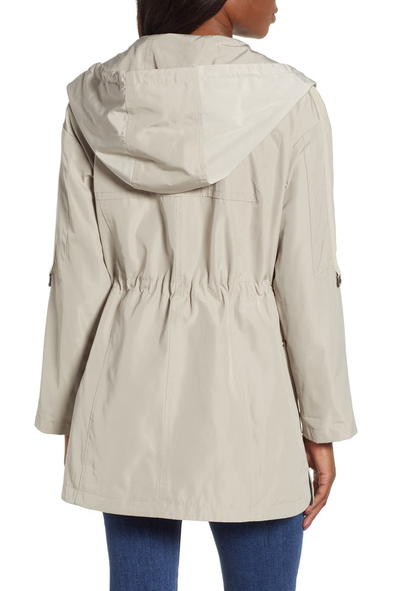 Fitted Hooded Raincoat, Alternate, color, RATTAN