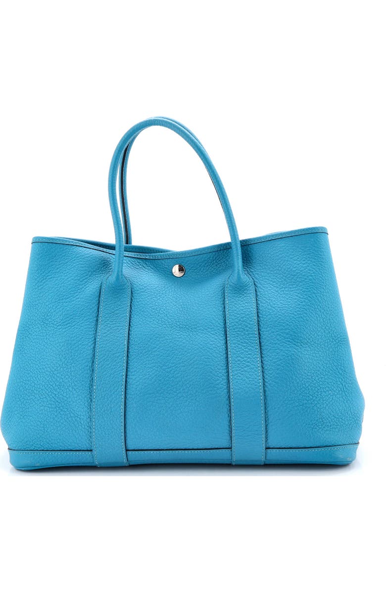 Pre-Owned Hermes Garden Party Tote Leather 36, Main, color, Turquoise