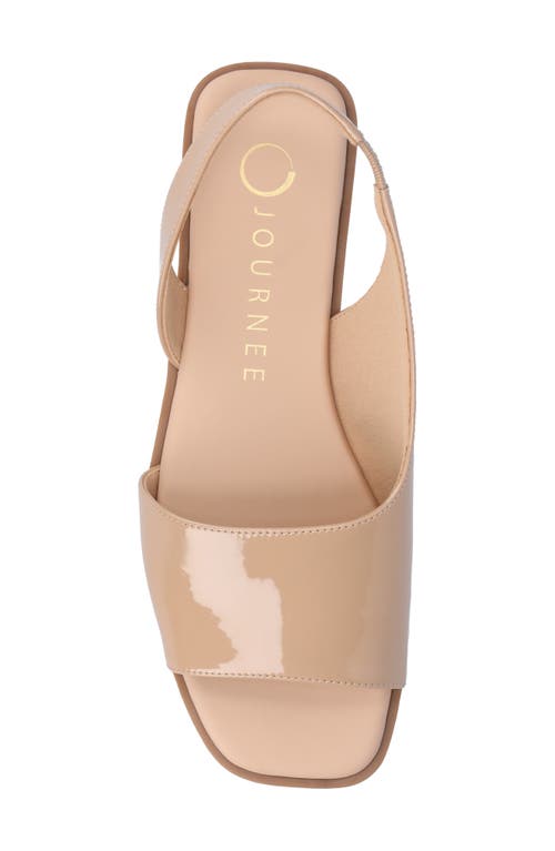 Journee Collection Brinsley Slingback Sandal In Patent/nude