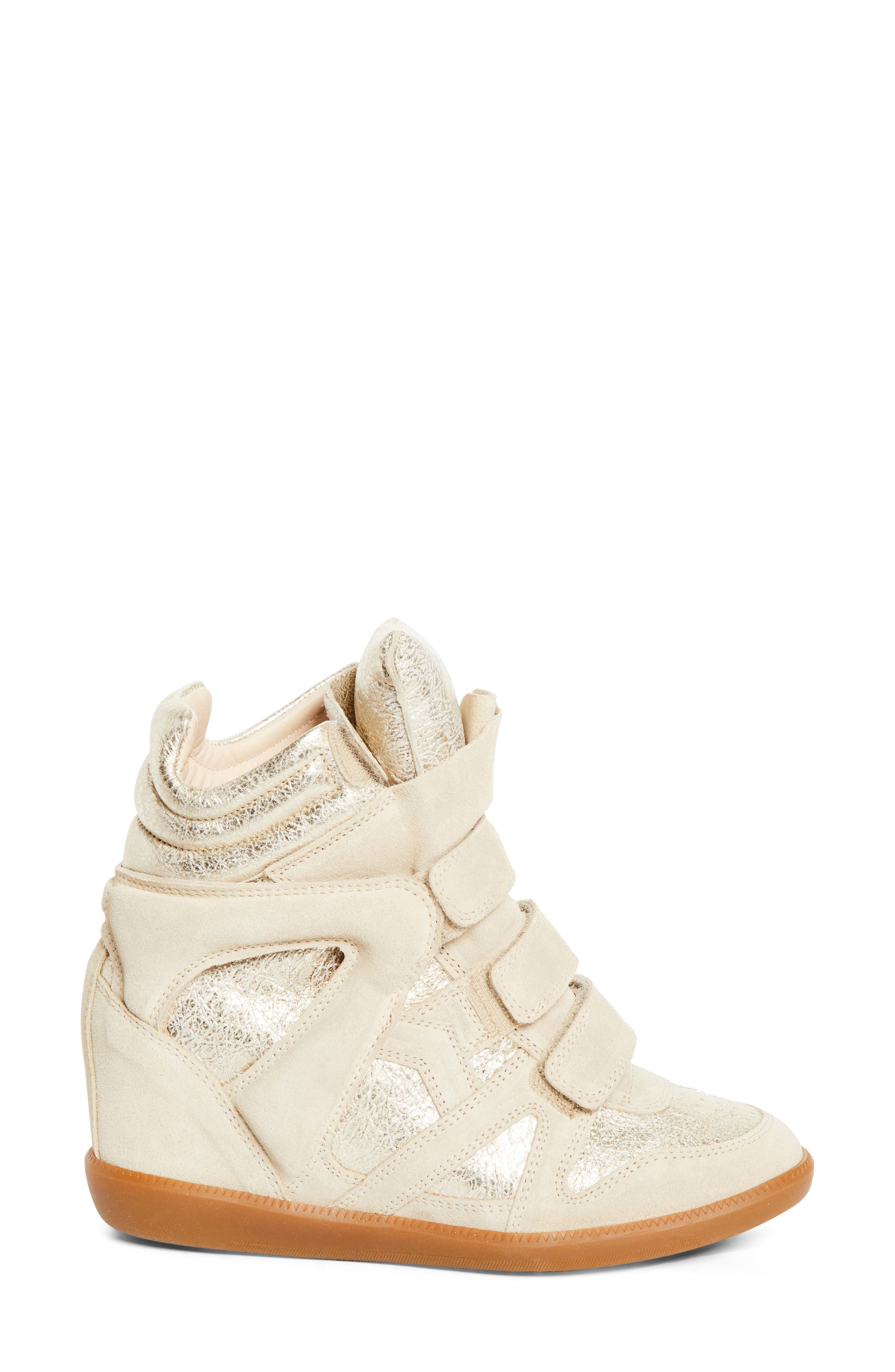 Bekett Ring Wedge Sneaker, Alternate, color, LIGHT BEIGE/LIGHT GOLD