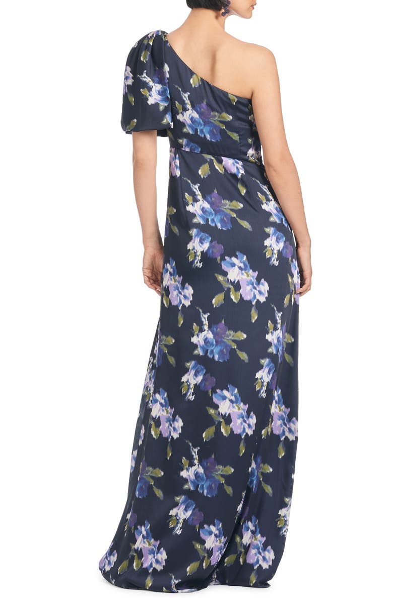 Sachin & Babi Chelsea Floral Print One-Shoulder Georgette Gown, Alternate, color, 