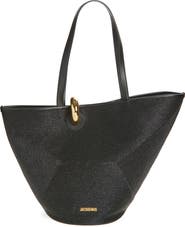 Jacquemus Le Bambolo Nylon Asymmetric Bucket Bag