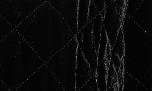 Tahari Asl Quilted Crop Velvet Jacket In Black