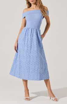 ASTR the Label Mixed Media Off the Shoulder Dress