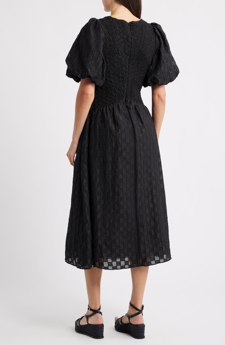 CIEBON Tahia Textured Midi Dress, Alternate, color, Black