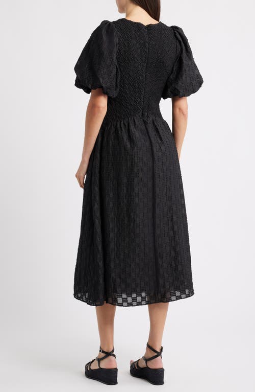 Ciebon Tahia Textured Midi Dress In Black