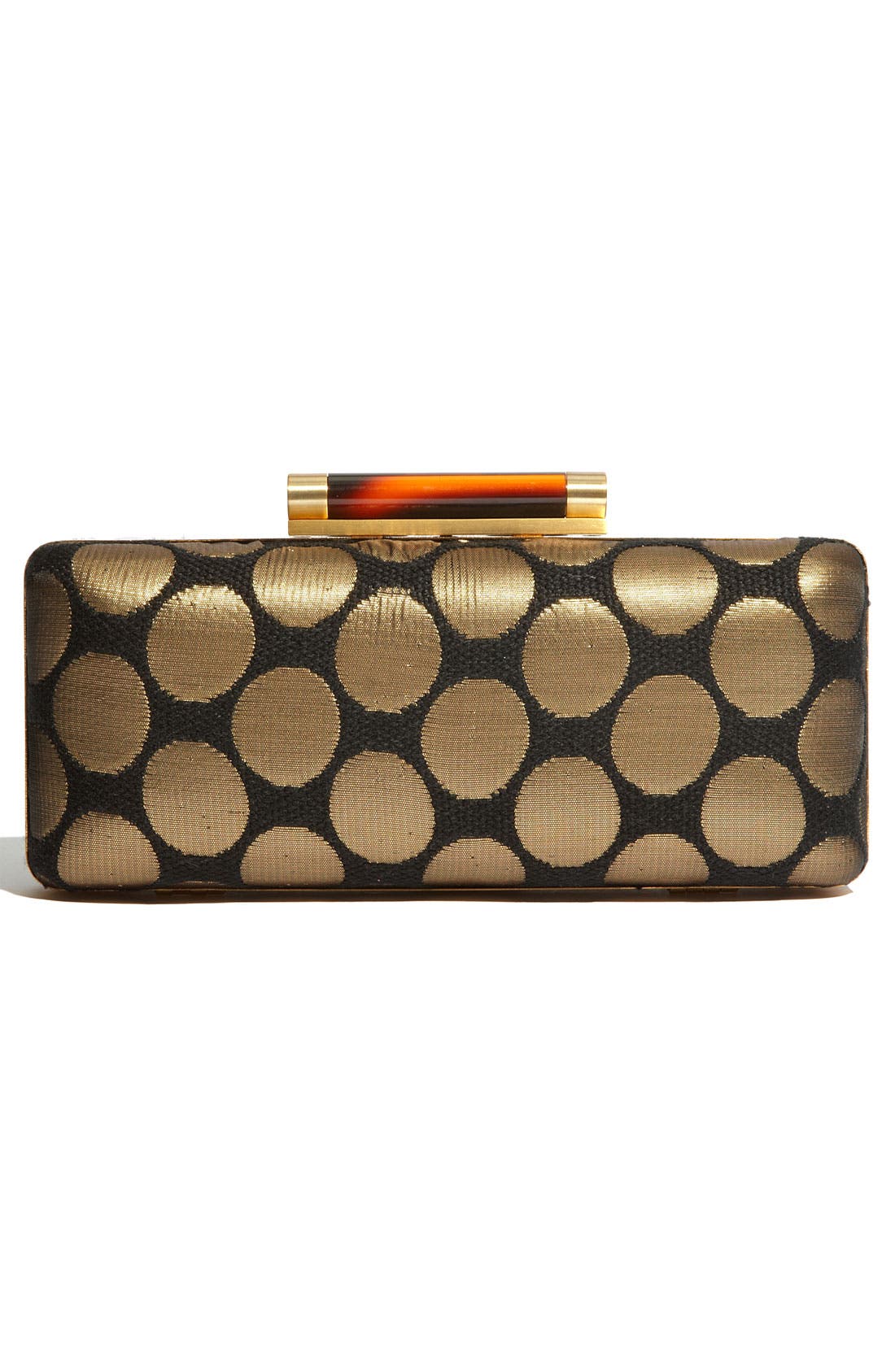 'Tonda' Printed Cotton Clutch, Alternate, color, SPOTTY GOLD